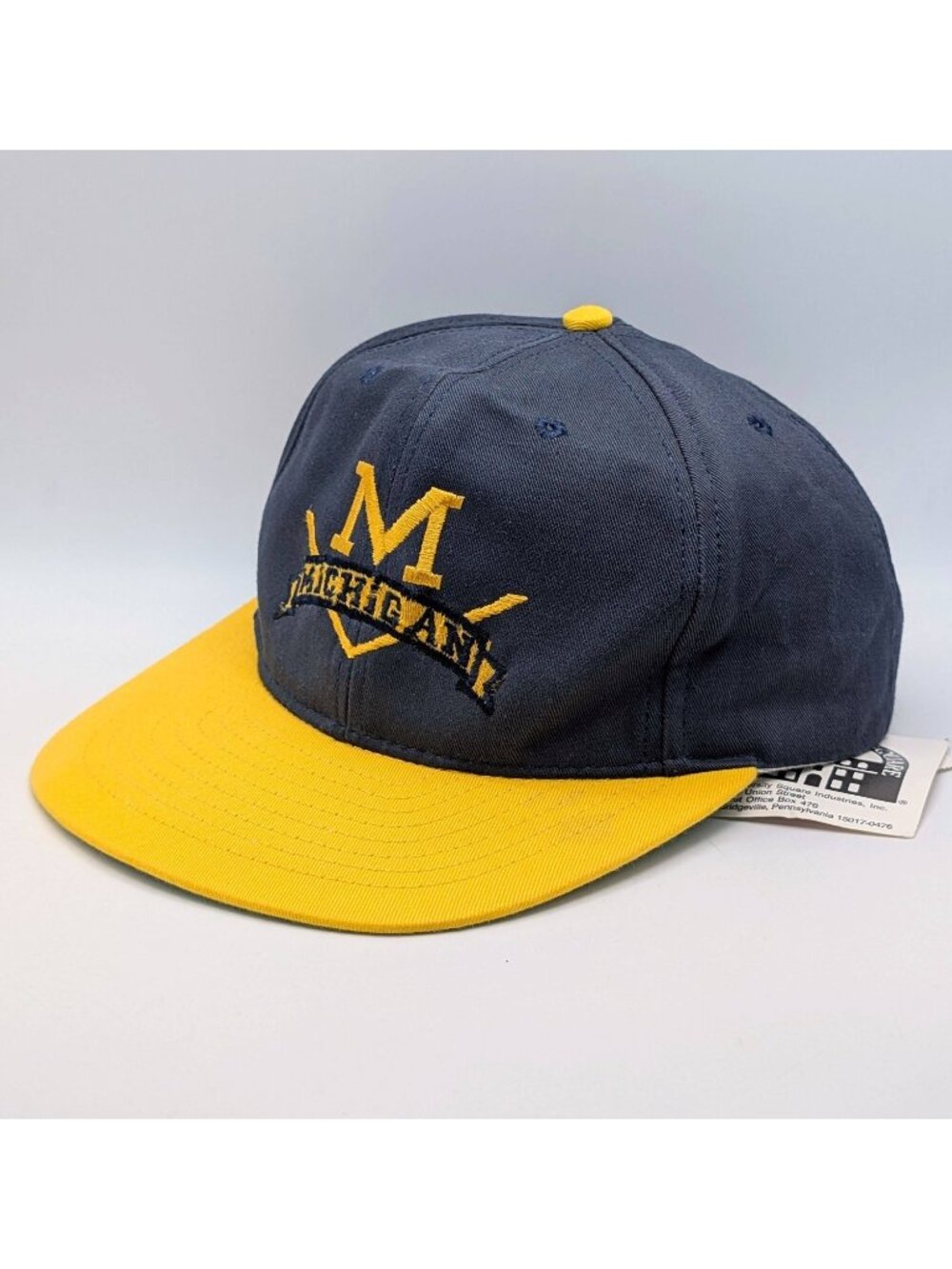 University of Michigan Snapback Hat Cap University Square NWT NEW Blue Yellow